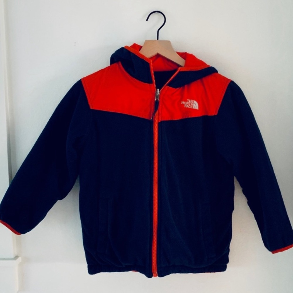 The North Face Jacket, boy, great quality and reversible!!! Warm & comfortable!